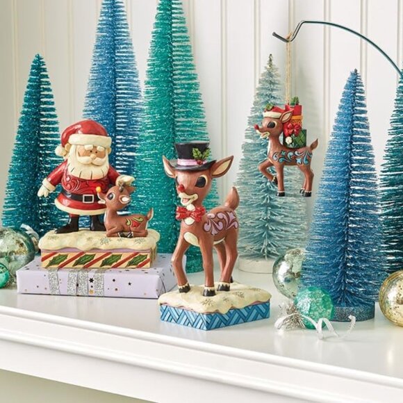 Rudolph Traditions by Jim Shore Reindeer Wearing Top Hat and Bowtie Figurine NIB - Picture 6 of 6